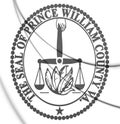 3D Seal of Prince William County Virginia, USA.