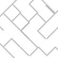 3d seamless cubes pattern. White ceramic tile background. Abstract square mosaic. Royalty Free Stock Photo