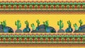 3d rendering of cartoon stylized mexican theme, seamless pattern Royalty Free Stock Photo