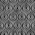 3d seamless pattern. Silver metallic background. Abstract geometric texture. Elegant render lattice. Floral pattern. Peacock feath