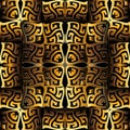 3d seamless pattern. Vector surface floral greek style background. Ornate repeat backdrop. Abstract tribal ethnic design