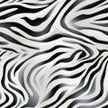 3d Seamless Zebra Print With Fluid Metalic Stripes