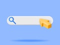 3D Search Bar with Cursor and Magnifying Glass Royalty Free Stock Photo