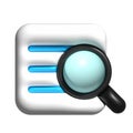 3D search icon, document search buttons for emoji icon Royalty Free Stock Photo