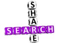 3D Search Share Crossword Royalty Free Stock Photo