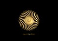 3D seashell nautilus, gold logo. Golden luxury Object with smooth shape. Can be used for advertising, marketing, presentation