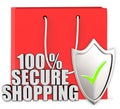 3d 100% secure shopping concept Royalty Free Stock Photo