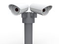 3d security cameras on a pole