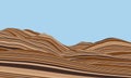 3D Sedimetary mountain. Layered topographic terrrain. Deformation rock Royalty Free Stock Photo