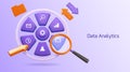 3D segment. Data analytic. Business target. Behavior audience for customer focus. Advertising shape or preference group