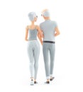 3d senior couple walking away Royalty Free Stock Photo