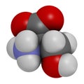 D-serine amino acid molecule. Enantiomer of L-serine. 3D rendering. Atoms are represented as spheres with conventional color