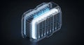 3D server data storage futuristic glowing blue technology concept Royalty Free Stock Photo