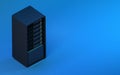 3d server render blue isometric