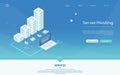 3d servers and data center connection network Royalty Free Stock Photo