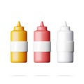 3D Set of Blank Plastic Bottles for Fast Food Royalty Free Stock Photo