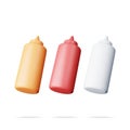 3D Set of Blank Plastic Bottles for Fast Food Royalty Free Stock Photo