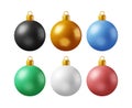 3D Set of Christmas Balls with Golden Clamp Royalty Free Stock Photo