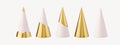 3d Set of different style Christmas tree cone Royalty Free Stock Photo