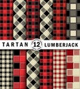 3D Set Lumberjack Tartan Seamless Pattern