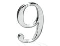 3D Set Silver Number on white background Royalty Free Stock Photo