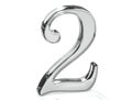 3D Set Silver Number on white background Royalty Free Stock Photo
