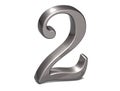 3D Set Silver Number on white background Royalty Free Stock Photo