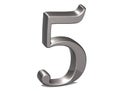 3D Set Silver Number on white background Royalty Free Stock Photo