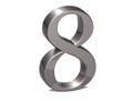 3D Set Silver Number on white background Royalty Free Stock Photo