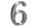 3D Set Silver Number on white background Royalty Free Stock Photo