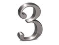 3D Set Silver Number on white background Royalty Free Stock Photo