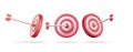 3D Set of Target with Arrow in Center Icons