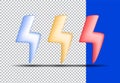 3d set thunderbolt icon vector design Royalty Free Stock Photo