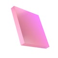 3d shape abstract metal rectangle geometric. Realistic glossy pink and lilac gradient luxury template decorative design