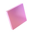 3d shape holographic rectangle abstract geometric. Realistic glossy pink and lilac gradient luxury template decorative design