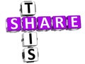 3D Share This Crossword Royalty Free Stock Photo