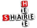 3D Share Here Crossword Royalty Free Stock Photo