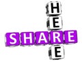 3D Share Here Crossword Royalty Free Stock Photo