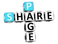 3D Share Page Crossword on white background Royalty Free Stock Photo