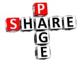 3D Share Page Crossword on white background Royalty Free Stock Photo