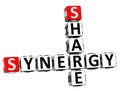 3D Share Synergy Crossword Royalty Free Stock Photo