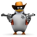 3d Sheriff penguin