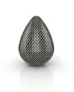 3d shinny and glossy metal wire Easter egg