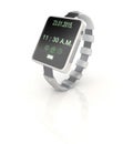 3d shinny and glossy smart watch render on white background