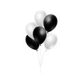 3d shiny bunch of Helium Balloons floating in the air isolated on white background Royalty Free Stock Photo