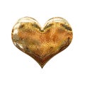 3D shiny golden metal heart