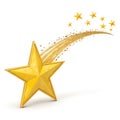 3D Shooting Star Rendering Yellow
