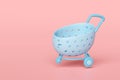 3d shopping carts empty isolated on pink background. concept 3d render illustration Royalty Free Stock Photo