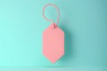 3d shopping price tag on pastel background. Template for discount or sale message, special offer promotion. Fashion label tag