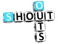 3D Shout Out Crossword cube words Royalty Free Stock Photo